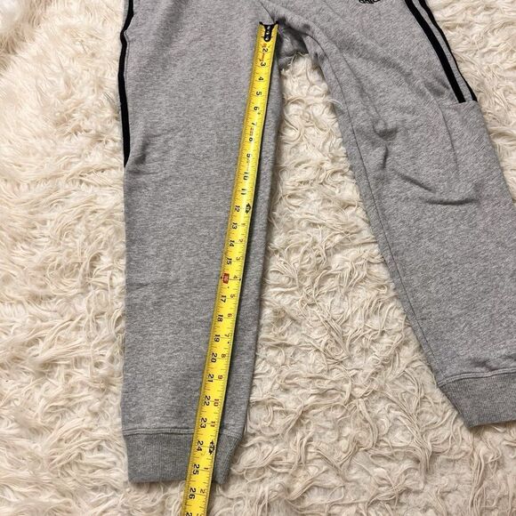Adidas Men's Medium Essential Joggers Pants Grey & Black Striped Sweatpants - Picture 5 of 10